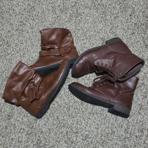 Lot of 2 Ladies Boots Brown Sz 7